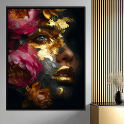Golden Petal Portrait Radiance - NicheCanvas