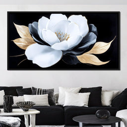 White Petals Night Blossom - NicheCanvas
