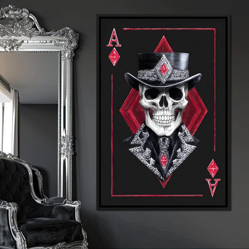 Skull King Ace of Diamonds Canvas Print