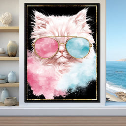 Cool Cat Sunglasses Portrait - NicheCanvas