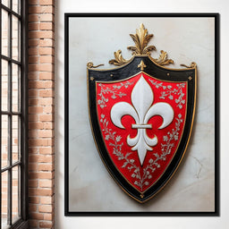 Majestic Fleur De Lys Heraldic Emblem - NicheCanvas