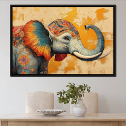 Elephant Splendor Floral Harmony - NicheCanvas