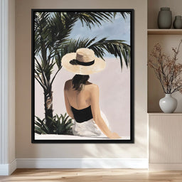 Coastal Palm Retreat Woman Hat - NicheCanvas