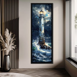 Lighthouse of Stormy Shores - NicheCanvas