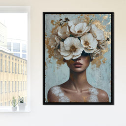 Golden Petal Silhouette - NicheCanvas