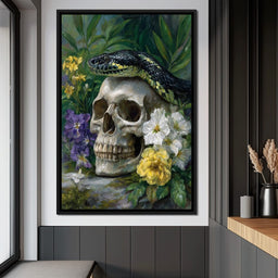 Serpent Crowned Skull Garden - NicheCanvas