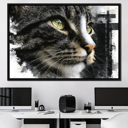 Golden Eyed Cat Portrait - NicheCanvas