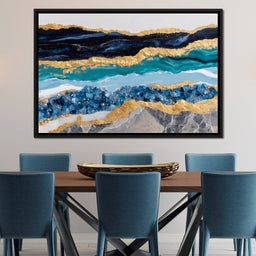 Gilded Ocean Geode Flow - NicheCanvas