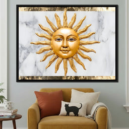 Celestial Golden Sunburst Marble - NicheCanvas