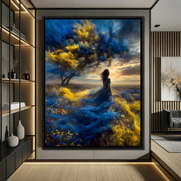 Golden Sapphire Dream Fields - NicheCanvas