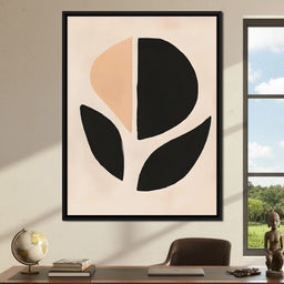Neutral Abstract Leaf Silhouette - NicheCanvas