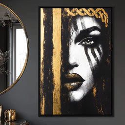 Golden Gaze Enigma Portrait - NicheCanvas