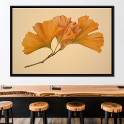 Golden Ginkgo Fan Leaves Glow - NicheCanvas