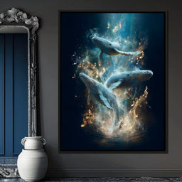 Melodic Tides of Dancing Whales - NicheCanvas