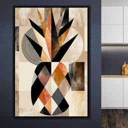 Geometric Still Life of Tropical Pineapple - NicheCanvas