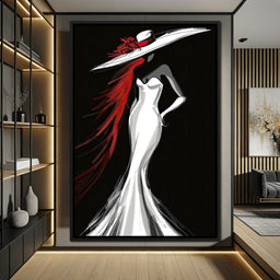 The White Dress - Elegant Flamenco - NicheCanvas