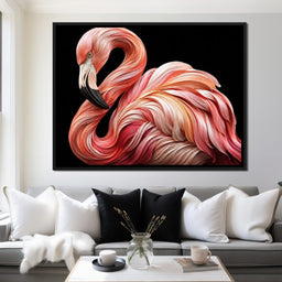 Silk Strand Flamingo Curve - TooplesArt - NicheCanvas