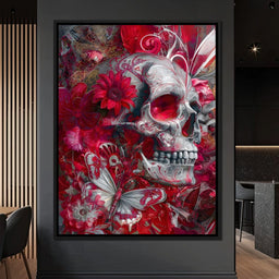 Rose Petal Skull Garden Feast - NicheCanvas