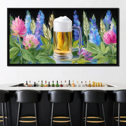 Floral Harmony with Golden Brew - NicheCanvas