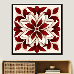 Crimson And Bone Medallion - TooplesArt - NicheCanvas