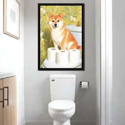 Shiba Guarding Bathroom Rolls - NicheCanvas