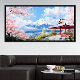 Cherry Blossom Mountain Retreat - NicheCanvas