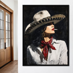 Noir Cowgirl Cigarette Glow - NicheCanvas