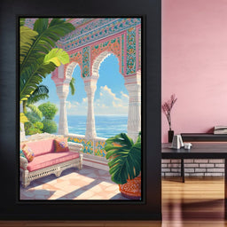 Sunlit Terrace Escape - NicheCanvas