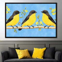 Golden Songbirds Gathering - NicheCanvas