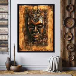 Ancient Tribal Mask Design - NicheCanvas