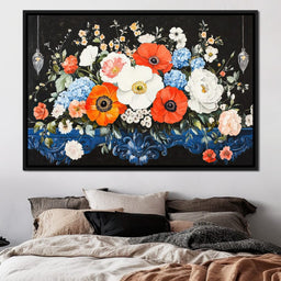 Floral Symphony on Midnight - NicheCanvas
