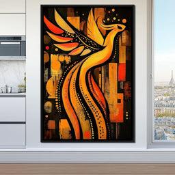 Phoenix in Golden Auras - NicheCanvas