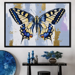 Blue Swallowtail Gold Drift - NicheCanvas