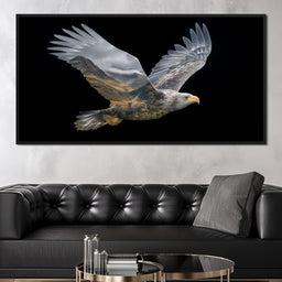 Highland Eagle Double Exposure - NicheCanvas