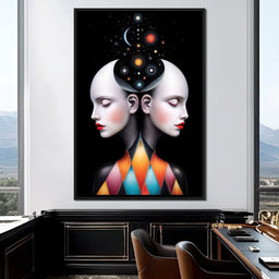Twins of the Celestial Mind - TooplesArt - NicheCanvas