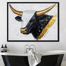 Golden Star Bull Elegance - NicheCanvas