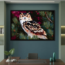 Autumn Pines Watchful Owl - NicheCanvas