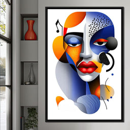 Red Lips and Bold Shapes - TooplesArt - NicheCanvas