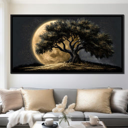 Gilded Roots Beneath A Radiant Moon - NicheCanvas