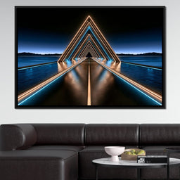 Infinite Path Toward The Neon Horizon - NicheCanvas