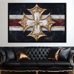 Golden Heritage Cross Emblem - NicheCanvas