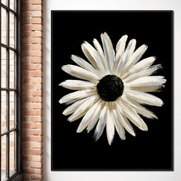 Solitary Pale Petals Against The Void - NicheCanvas