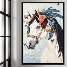 Majestic White Horse Harmony - NicheCanvas