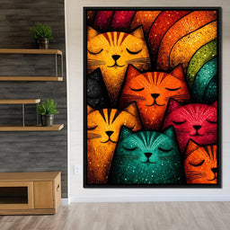 Dreamy Feline Kaleidoscope - NicheCanvas