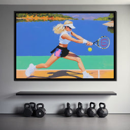 Summer Lakecourt Tennis Rally - NicheCanvas