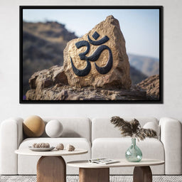 Om Mountain Stone Aum Sign - NicheCanvas
