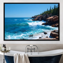 Rocky Coast Whitewave Horizon - NicheCanvas