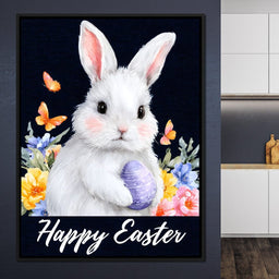 Spring Bunny With Egg Easter - NicheCanvas