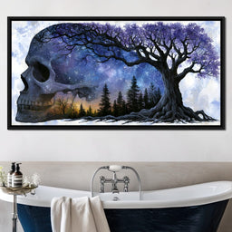 Where Cosmic Night Meets Forest Roots - NicheCanvas