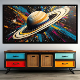 Cosmic Rings of Saturn's Glow - NicheCanvas